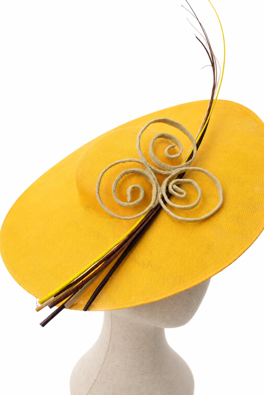 Tocado de fiesta amarillo raquis colores - Imagen 3
