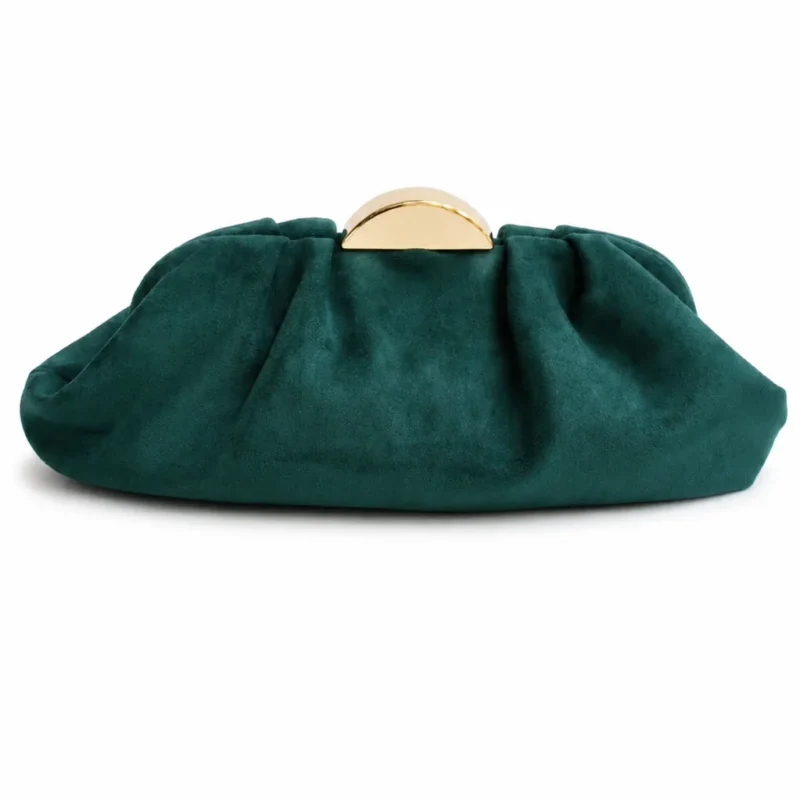 Clutch verde pliegues antelina