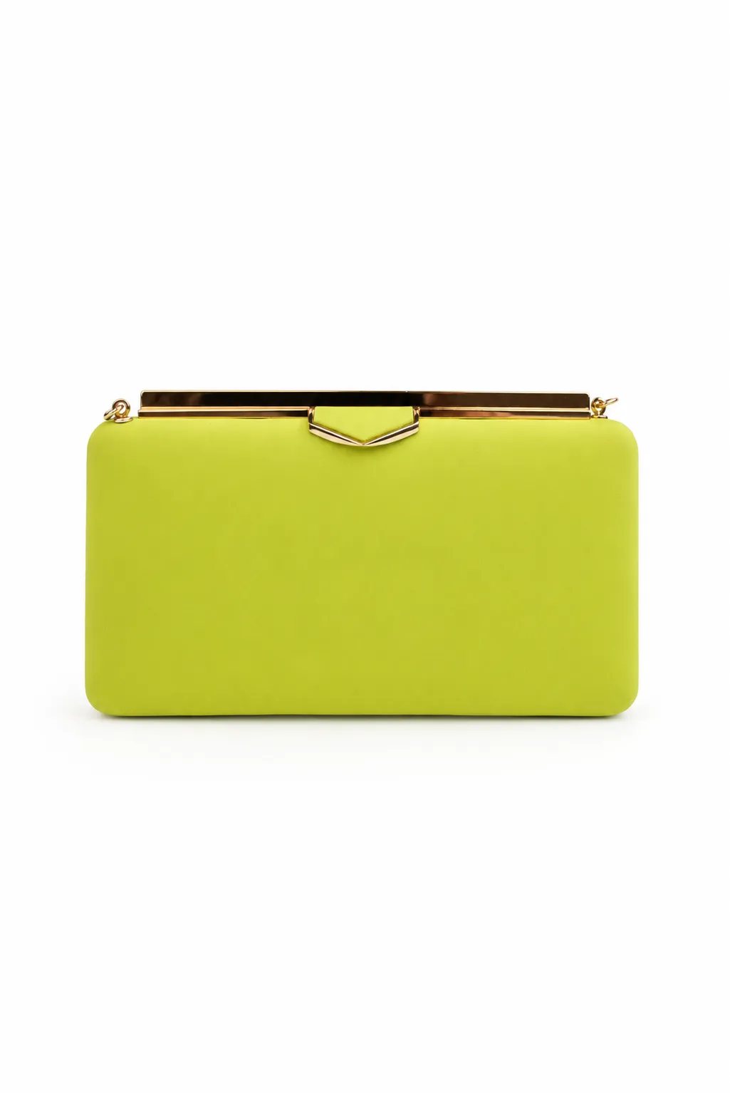 Bolso de fiesta clutch verde lima satinado