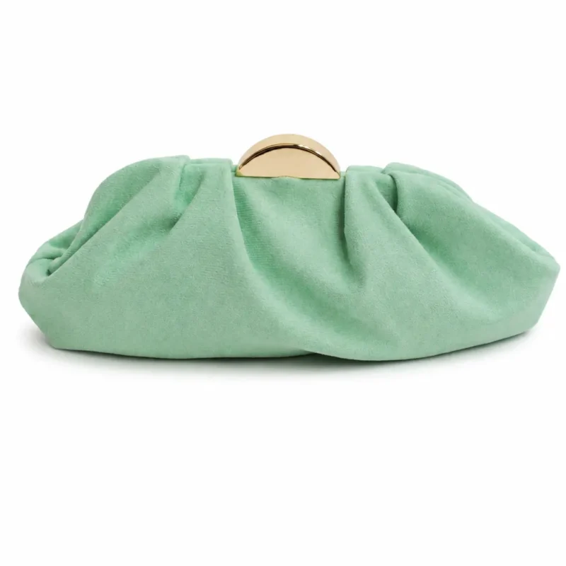 Clutch aguamarina pliegues antelina