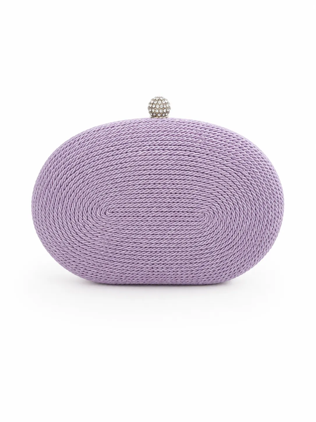 Bolso clutch cordón trenzado lila