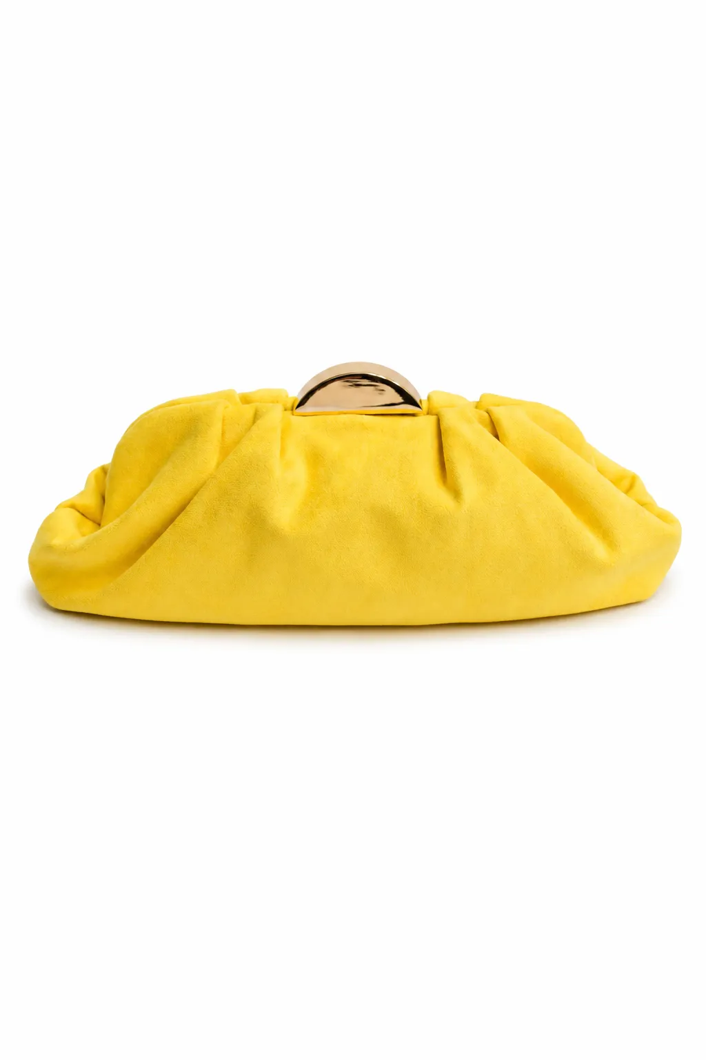 Clutch amarillo pliegues antelina