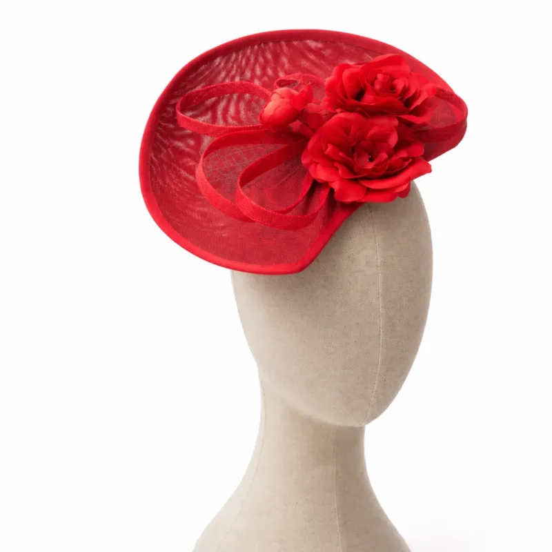 Tocado de fiesta rojo mediano
