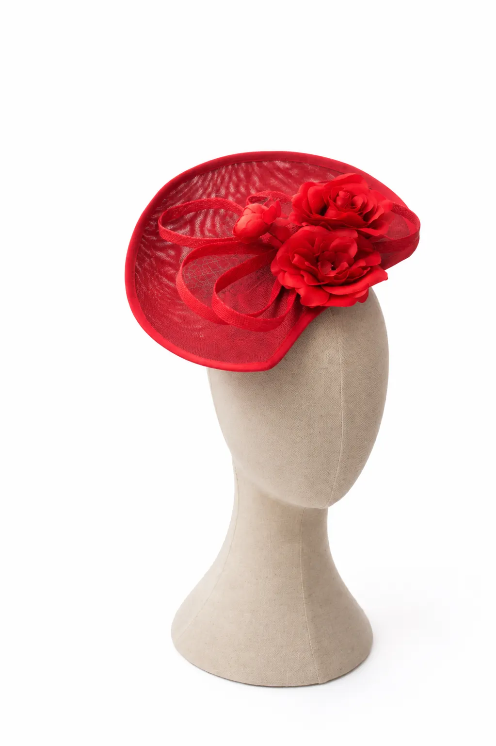 Tocado de fiesta rojo mediano