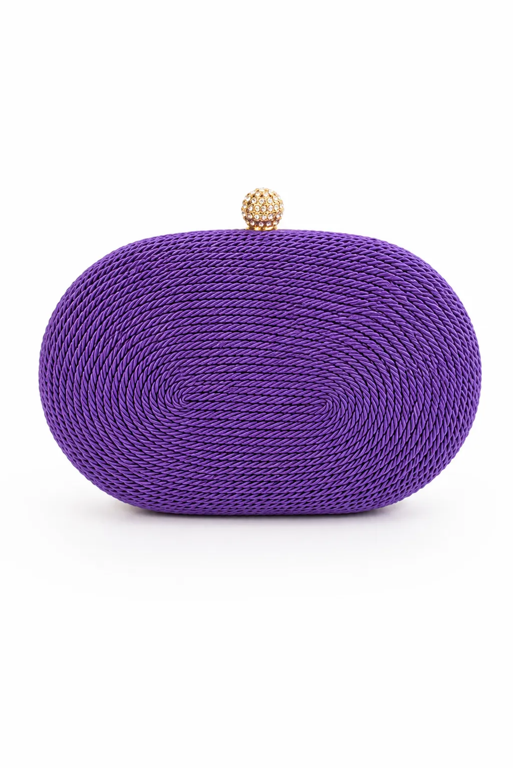 Bolso clutch cordón trenzado morado
