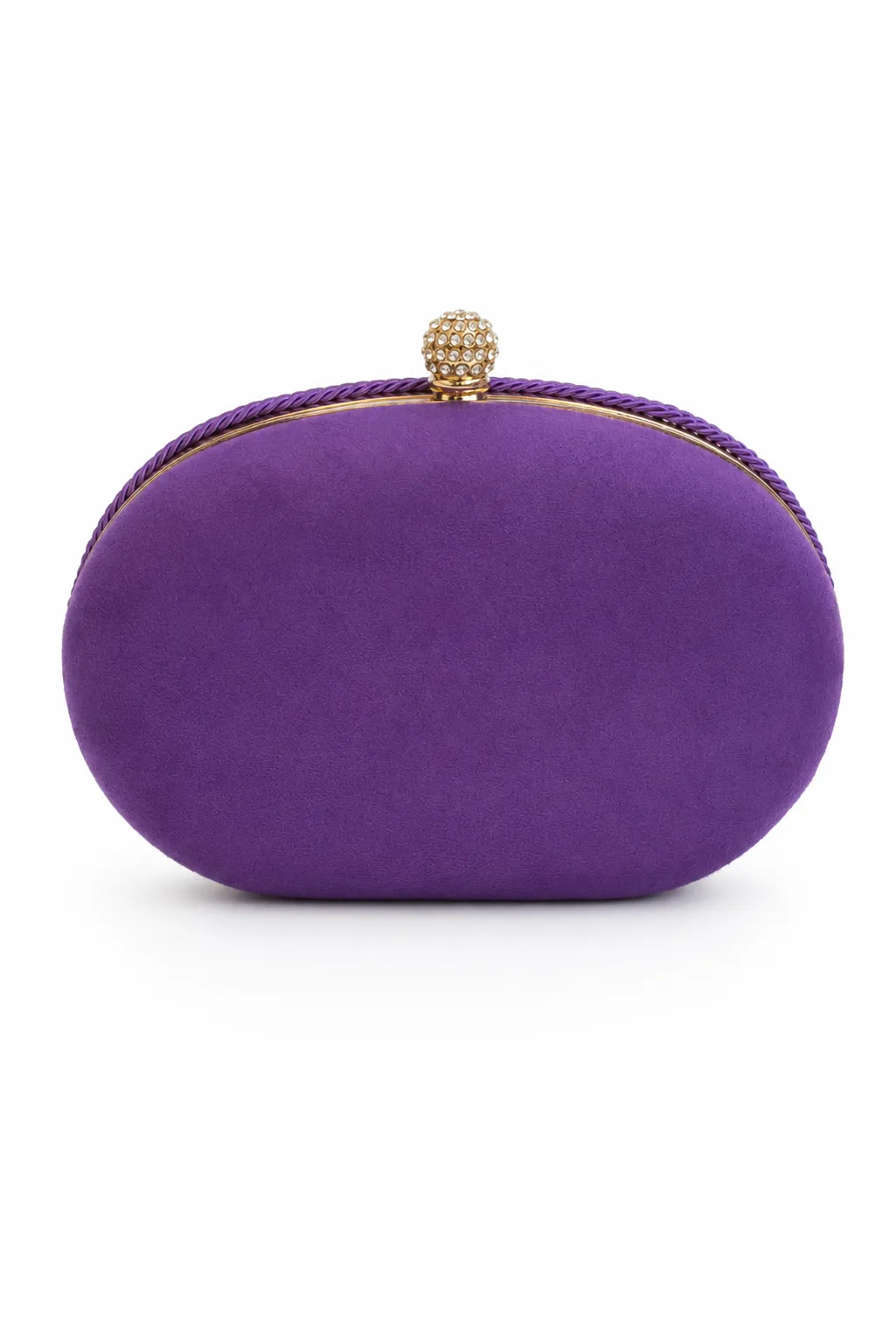Bolso clutch cordón trenzado morado - Imagen 2