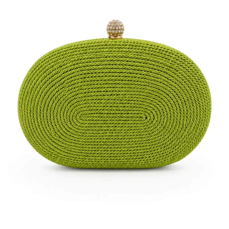 Bolso clutch cordón verde lima
