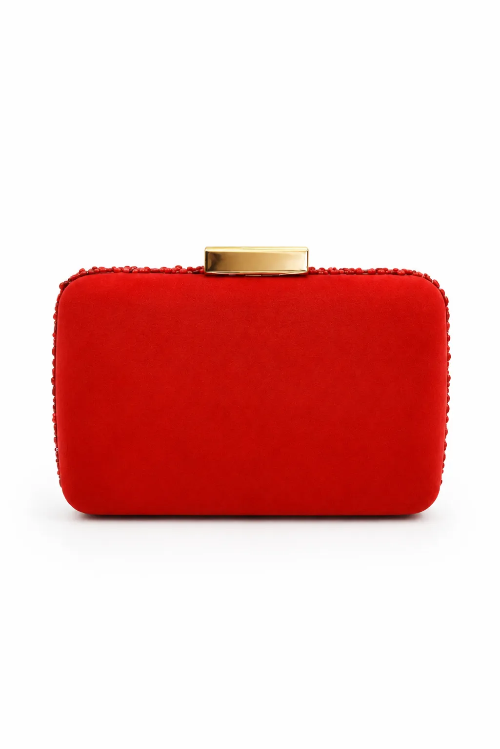 Bolso de fiesta clutch rojo pedrería - Imagen 2