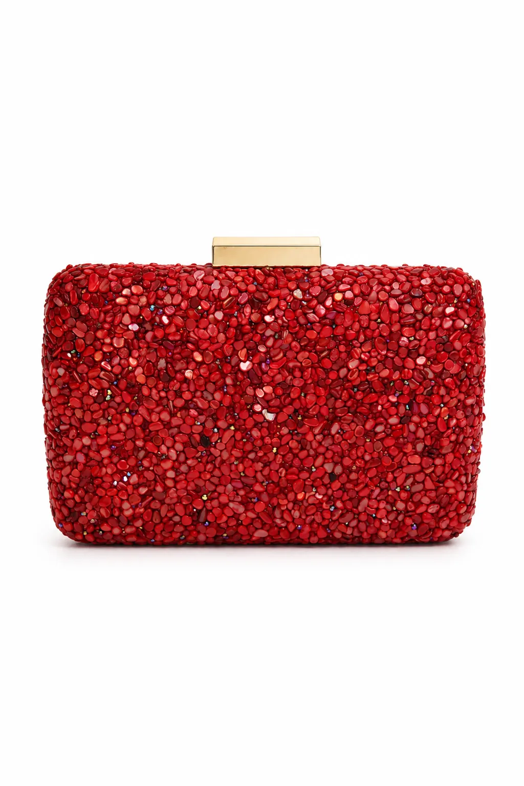 Bolso de fiesta clutch rojo pedrería