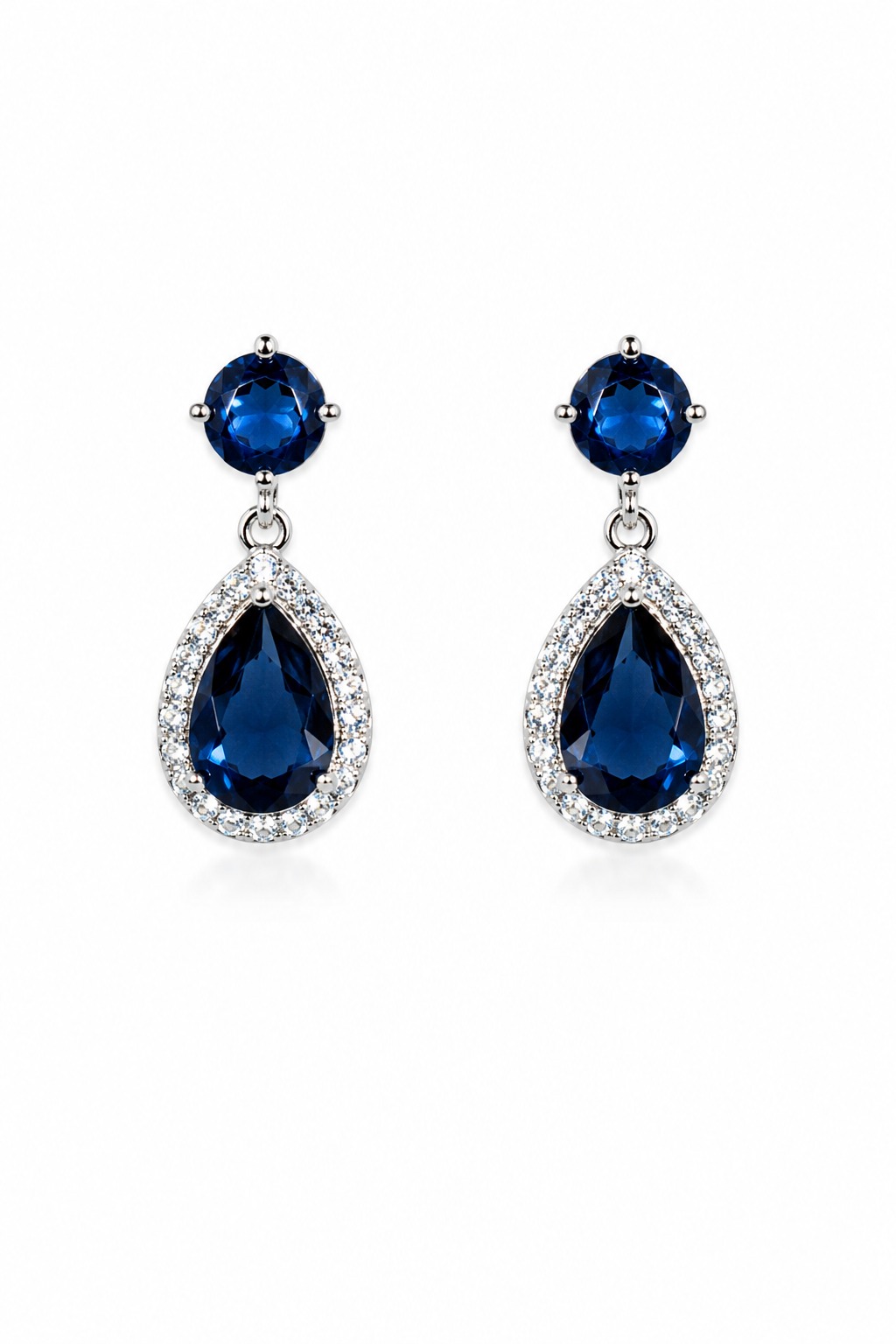 Pendientes pequeños azul marino lágrima