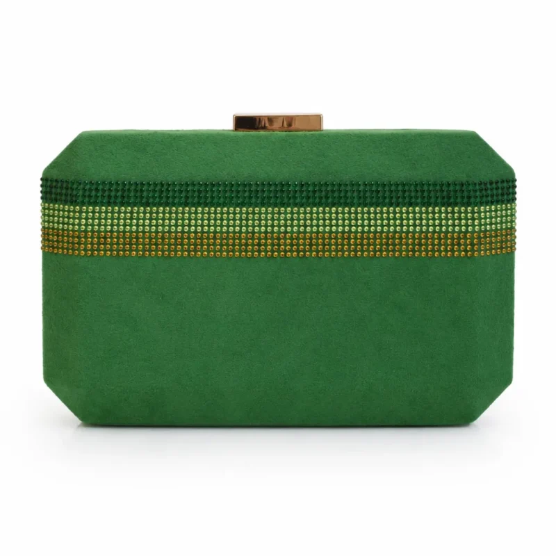 Bolso clutch verde octagonal