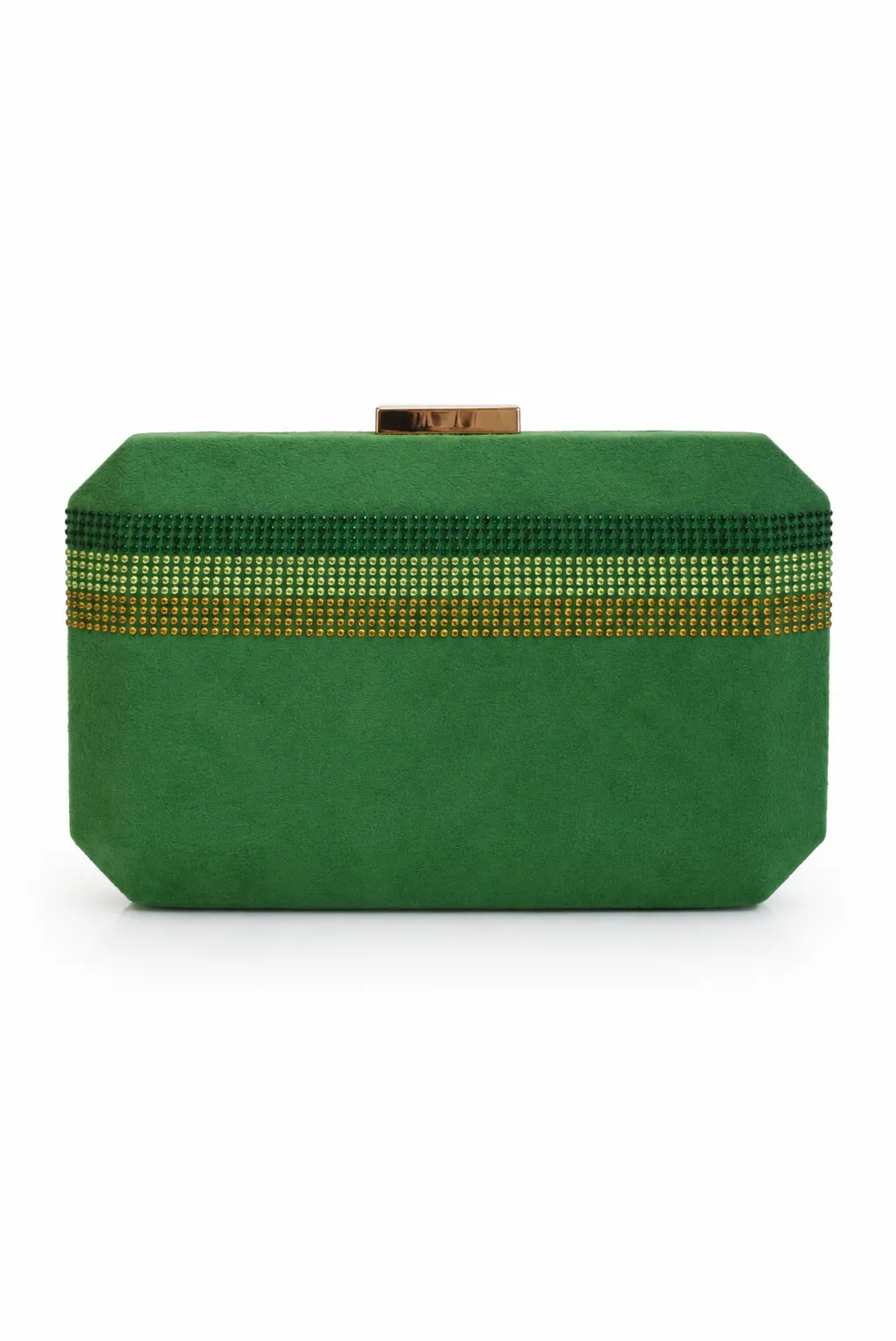 Bolso clutch verde octagonal