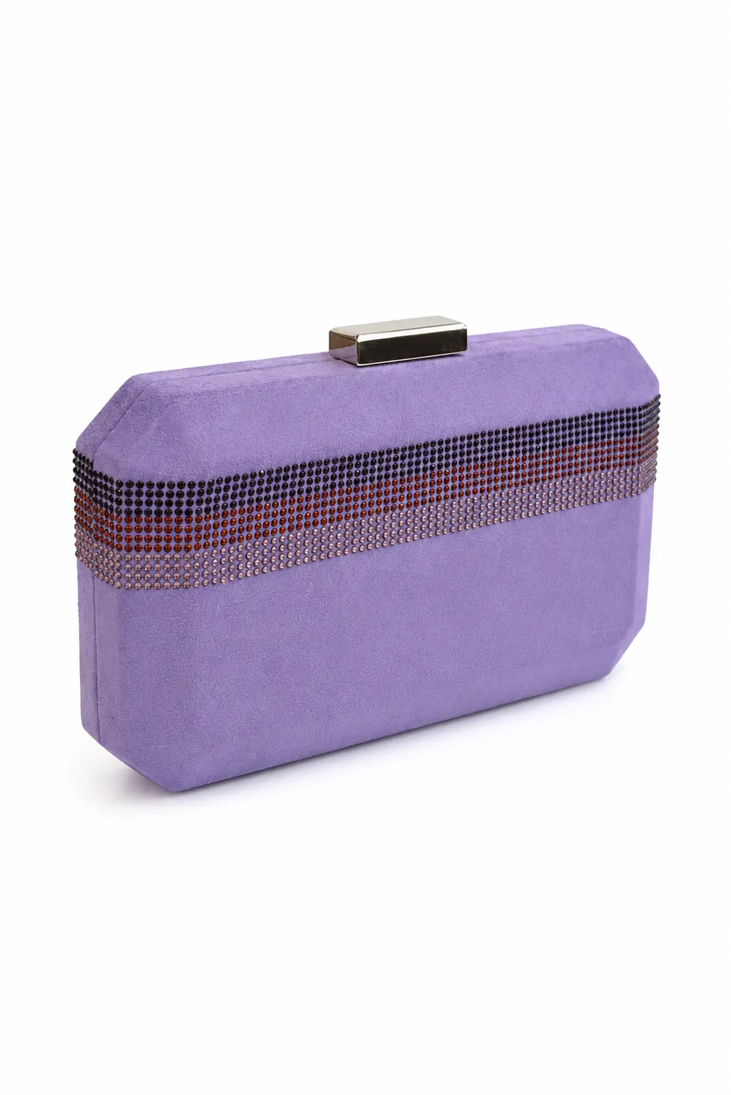 Bolso clutch lila octagonal - Imagen 2