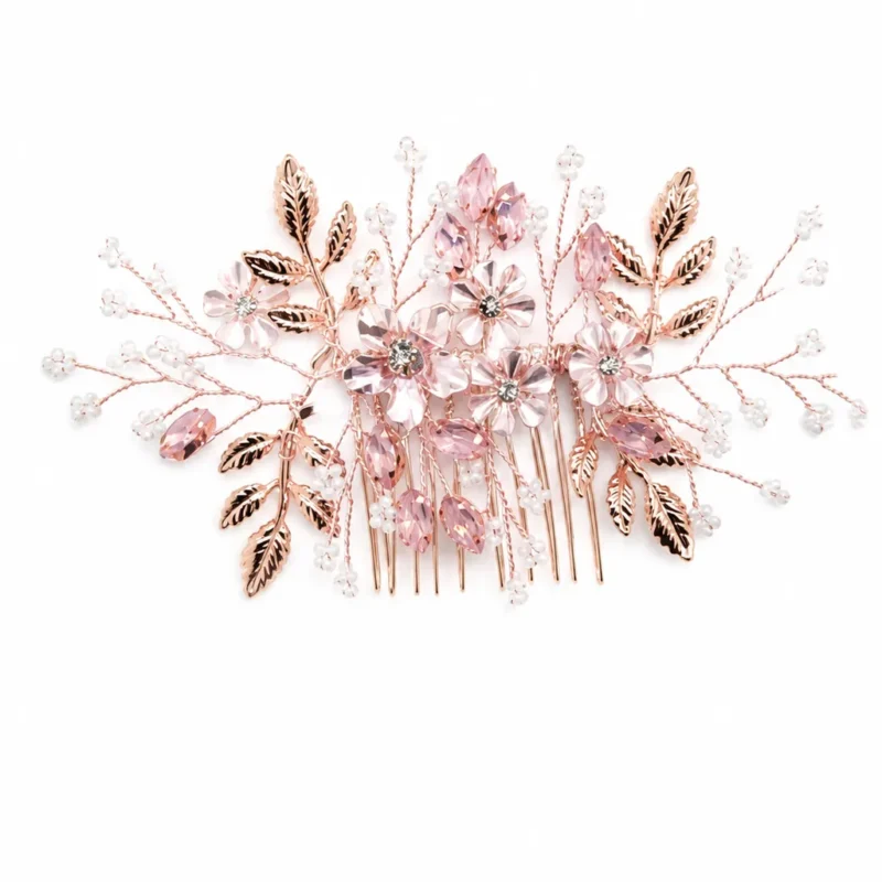 Peineta de fiesta oro rosa