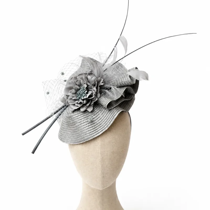 Tocado de fiesta plata elegance