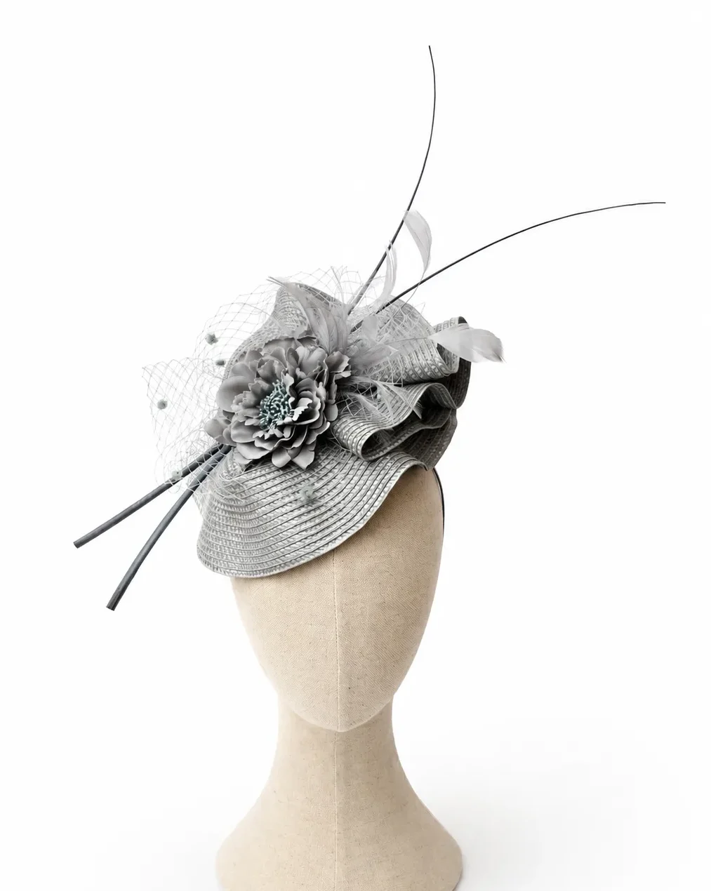 Tocado de fiesta plata elegance