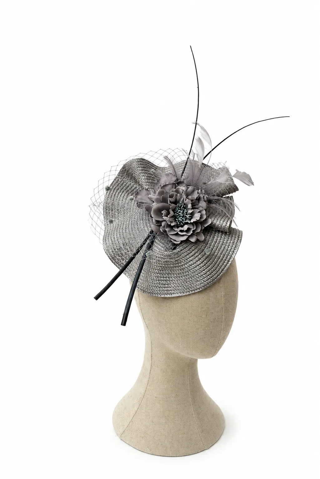 Tocado de fiesta plata elegance - Imagen 2