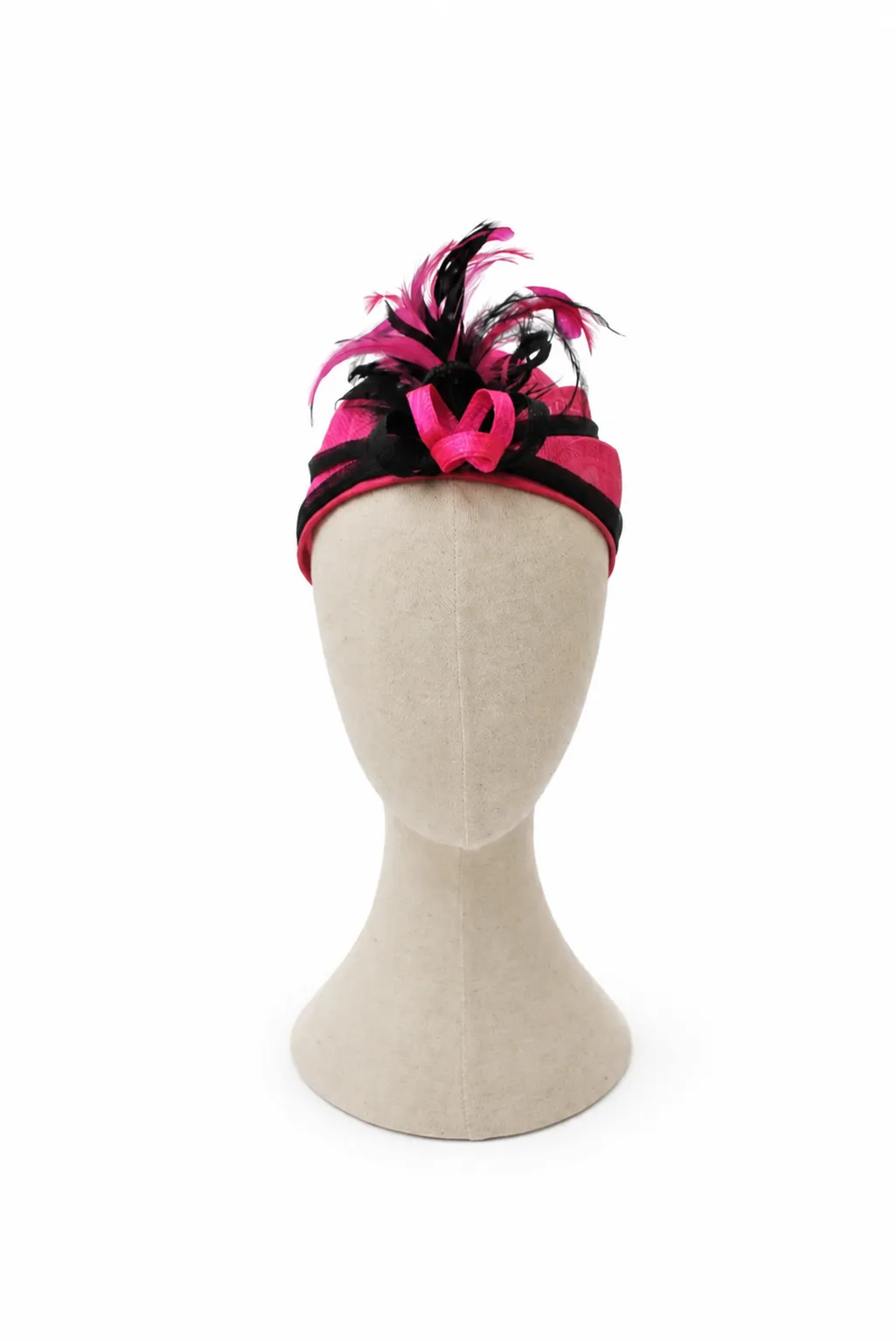 Tocado de fiesta fucsia y negro - Imagen 4