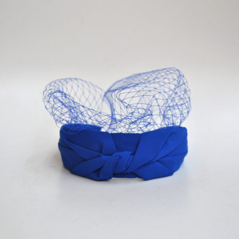 Diadema azul eléctrica redecilla