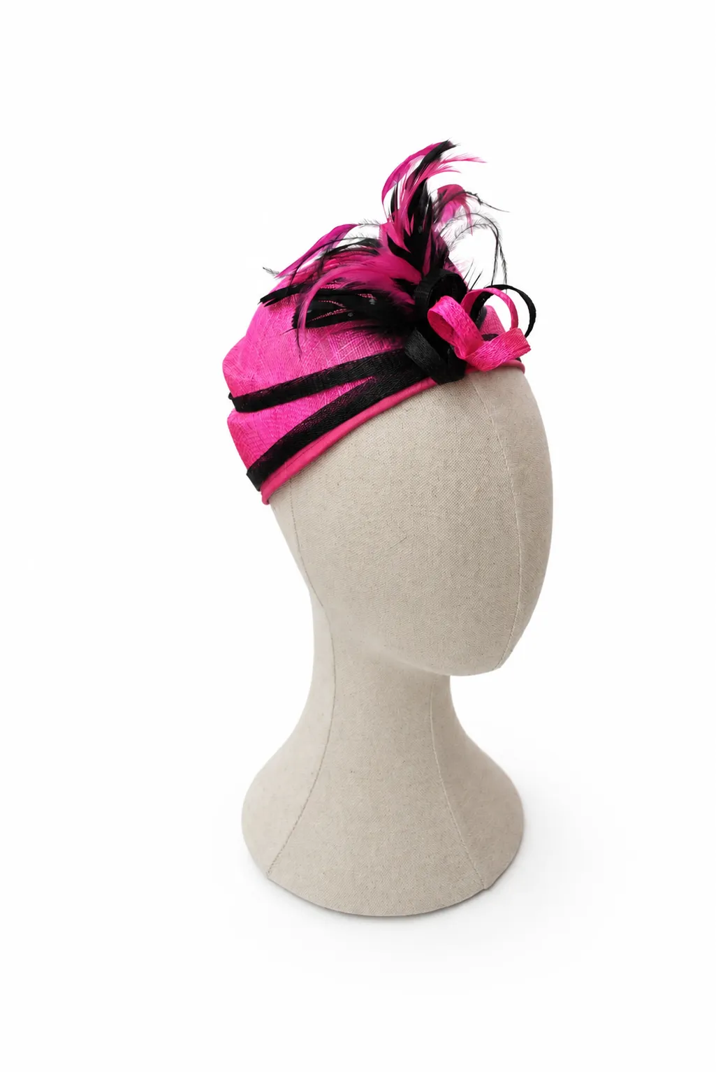 Tocado de fiesta fucsia y negro - Imagen 3