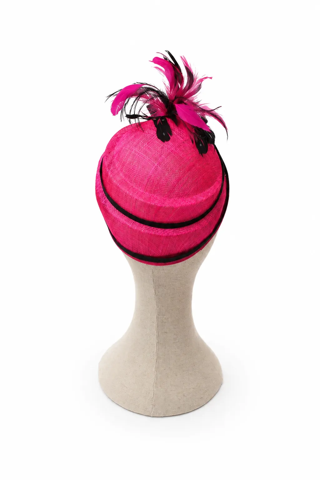 Tocado de fiesta fucsia y negro - Imagen 2