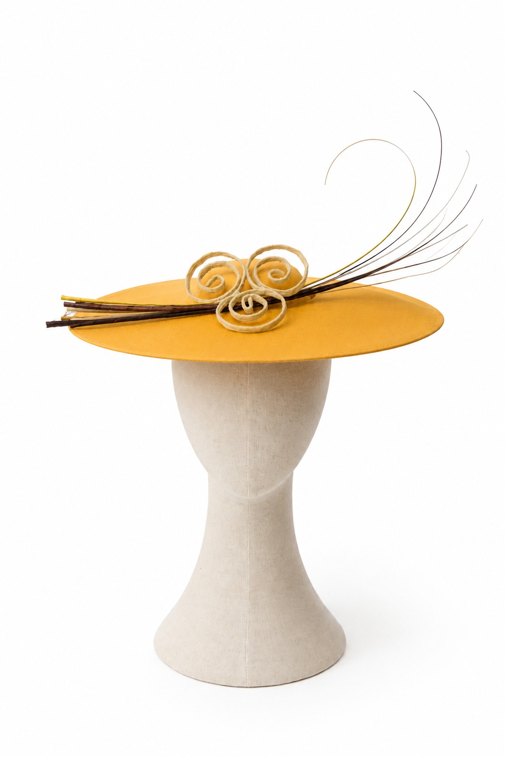 Tocado de fiesta amarillo raquis colores - Imagen 2