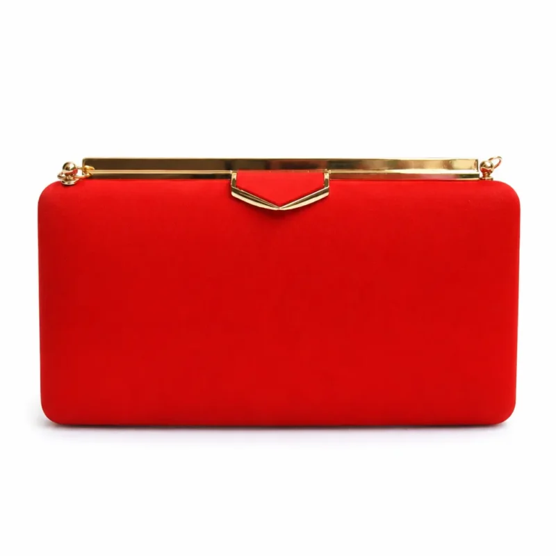 Bolso de fiesta clutch rojo satinado