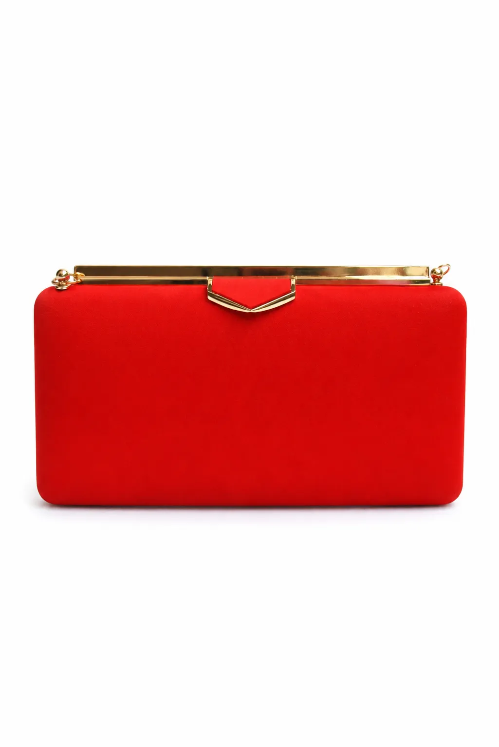 Bolso de fiesta clutch rojo satinado