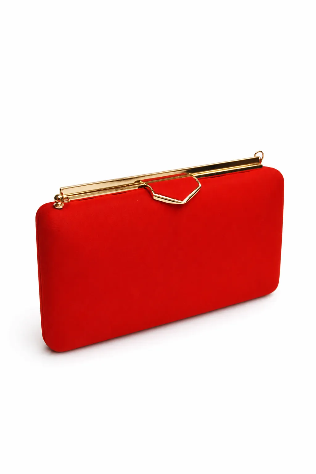 Bolso de fiesta clutch rojo satinado - Imagen 2