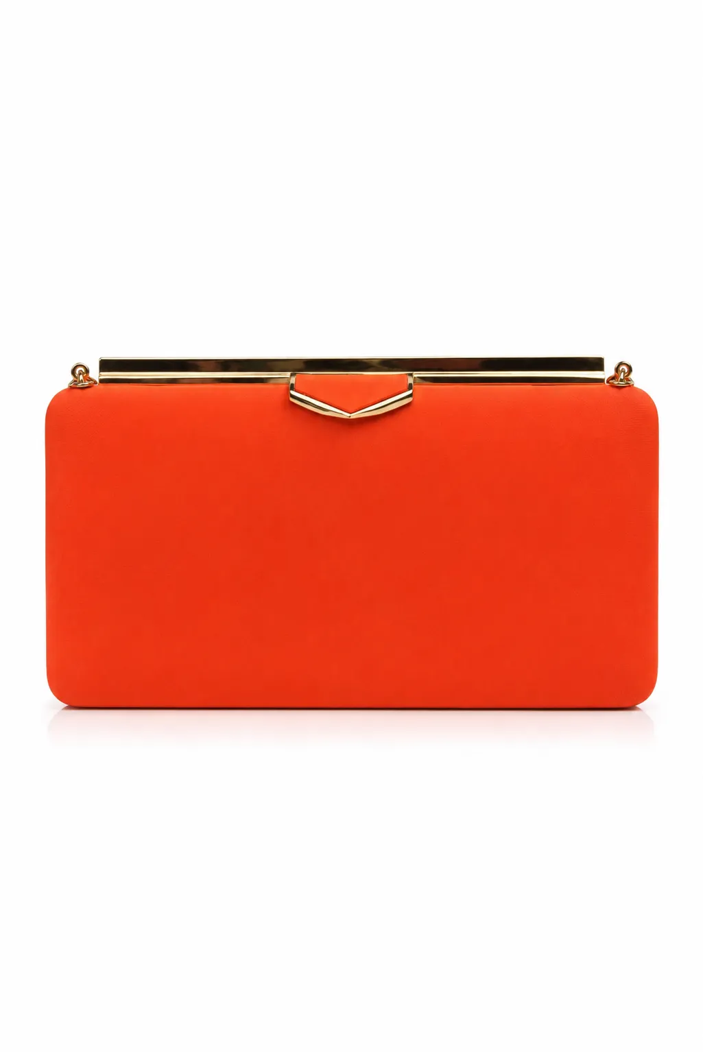 Bolso de fiesta clutch naranja satinado