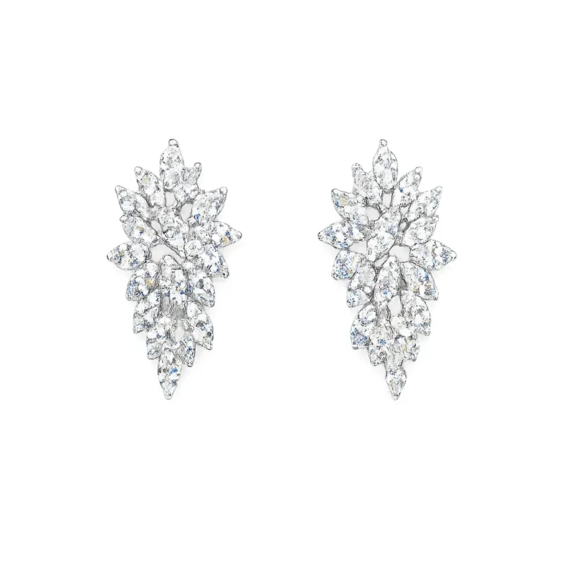 Pendientes plateados circonitas