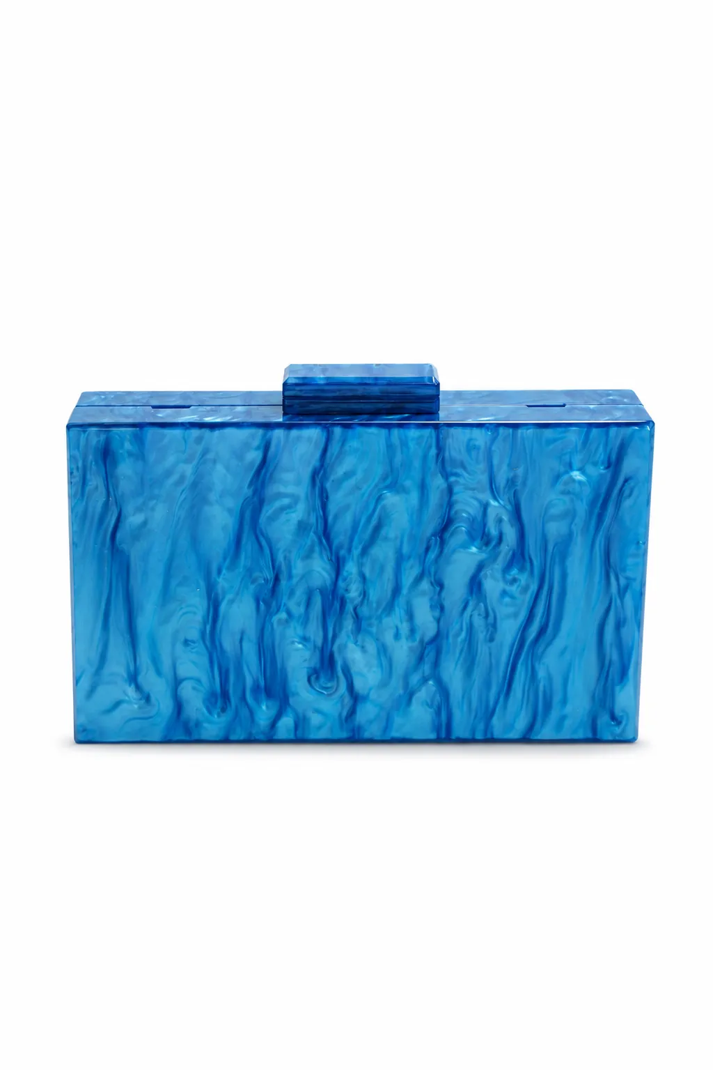 Bolso clutch azul geométrico nácar - Imagen 2