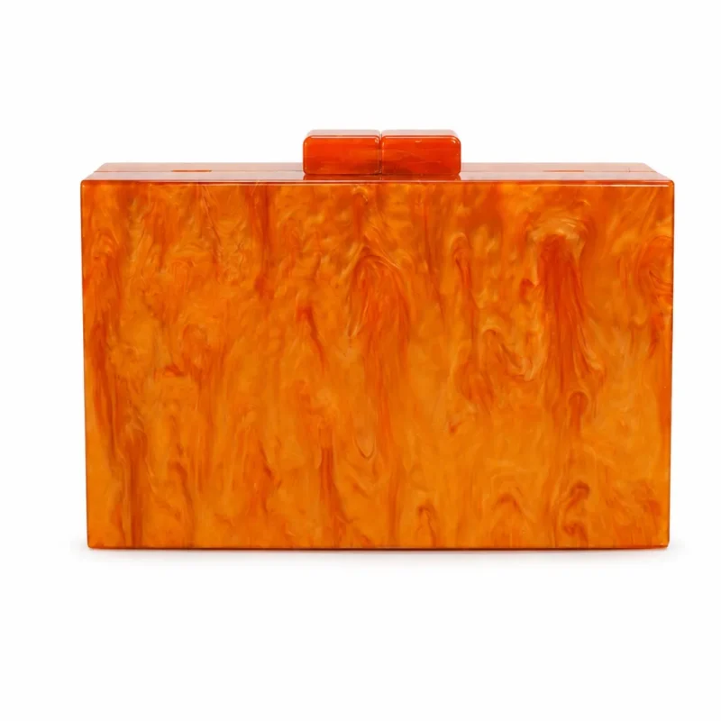 Bolso clutch naranja nácar marmoleada