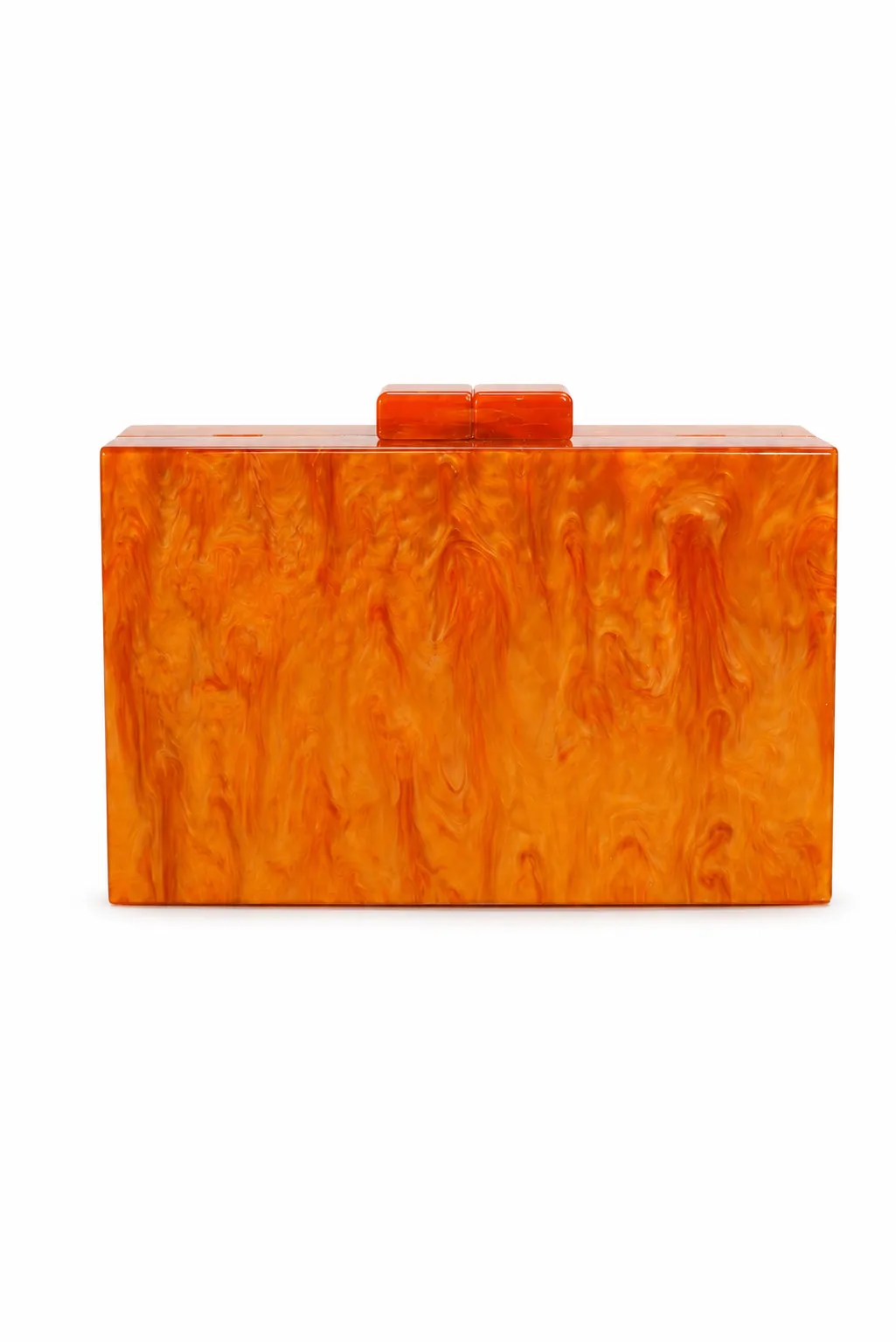 Bolso clutch naranja nácar marmoleada