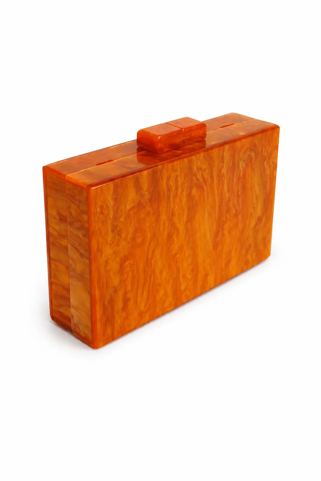 Bolso clutch naranja nácar marmoleada - Imagen 2