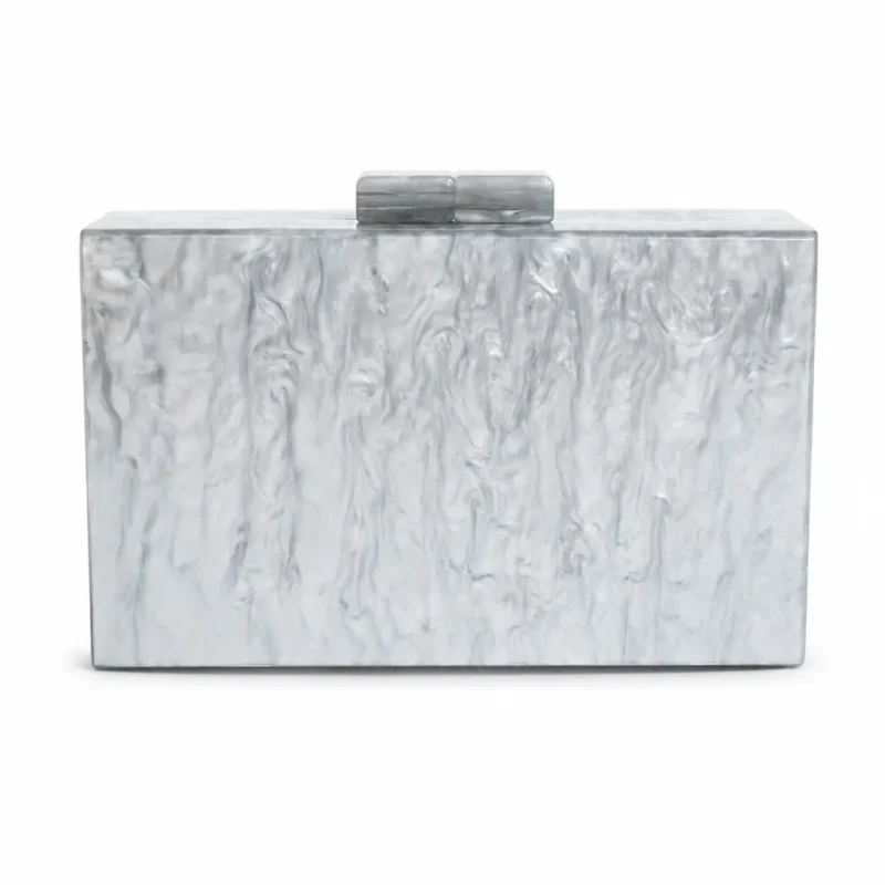 Bolso clutch gris nácar marmoleada