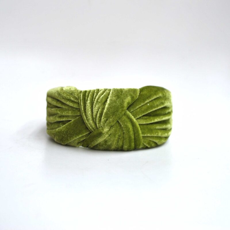Diadema terciopelo verde oliva