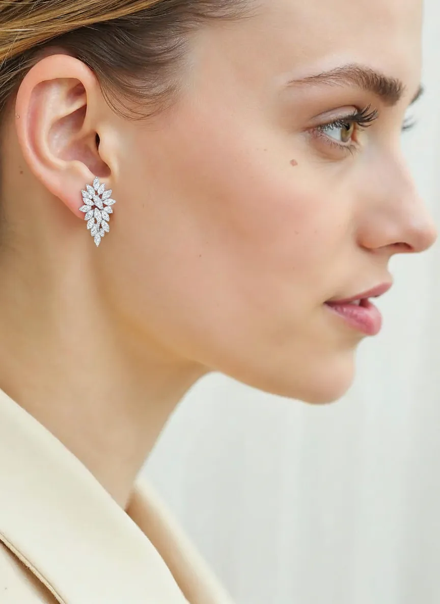 Pendientes plateados circonitas - Imagen 2