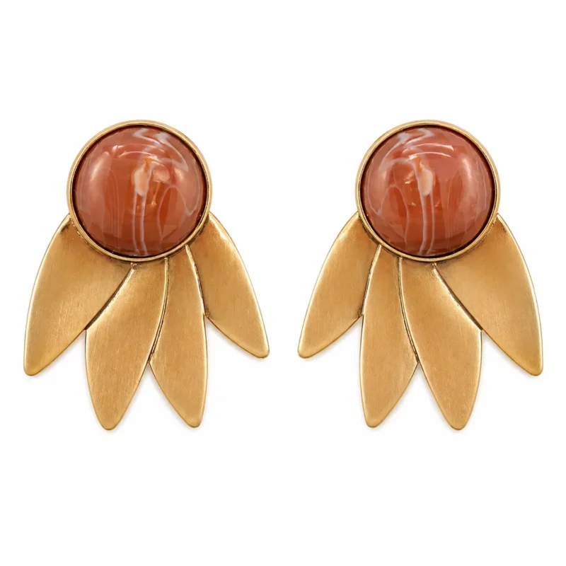Pendientes marrones y dorados