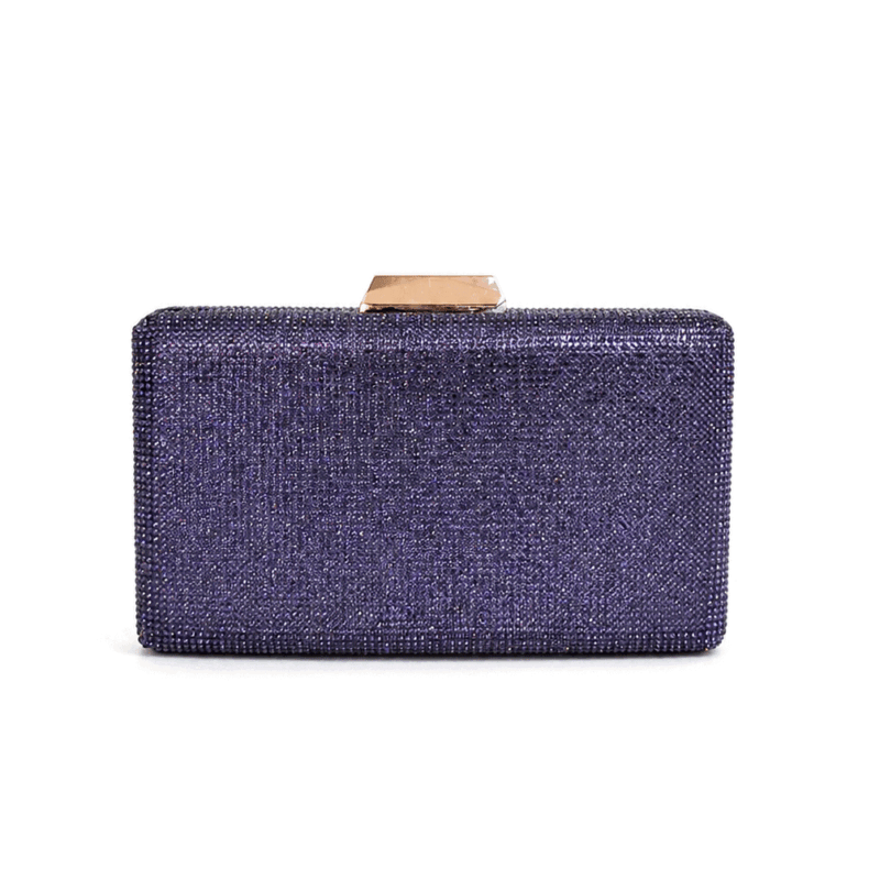 Bolso clutch morado brillo joya