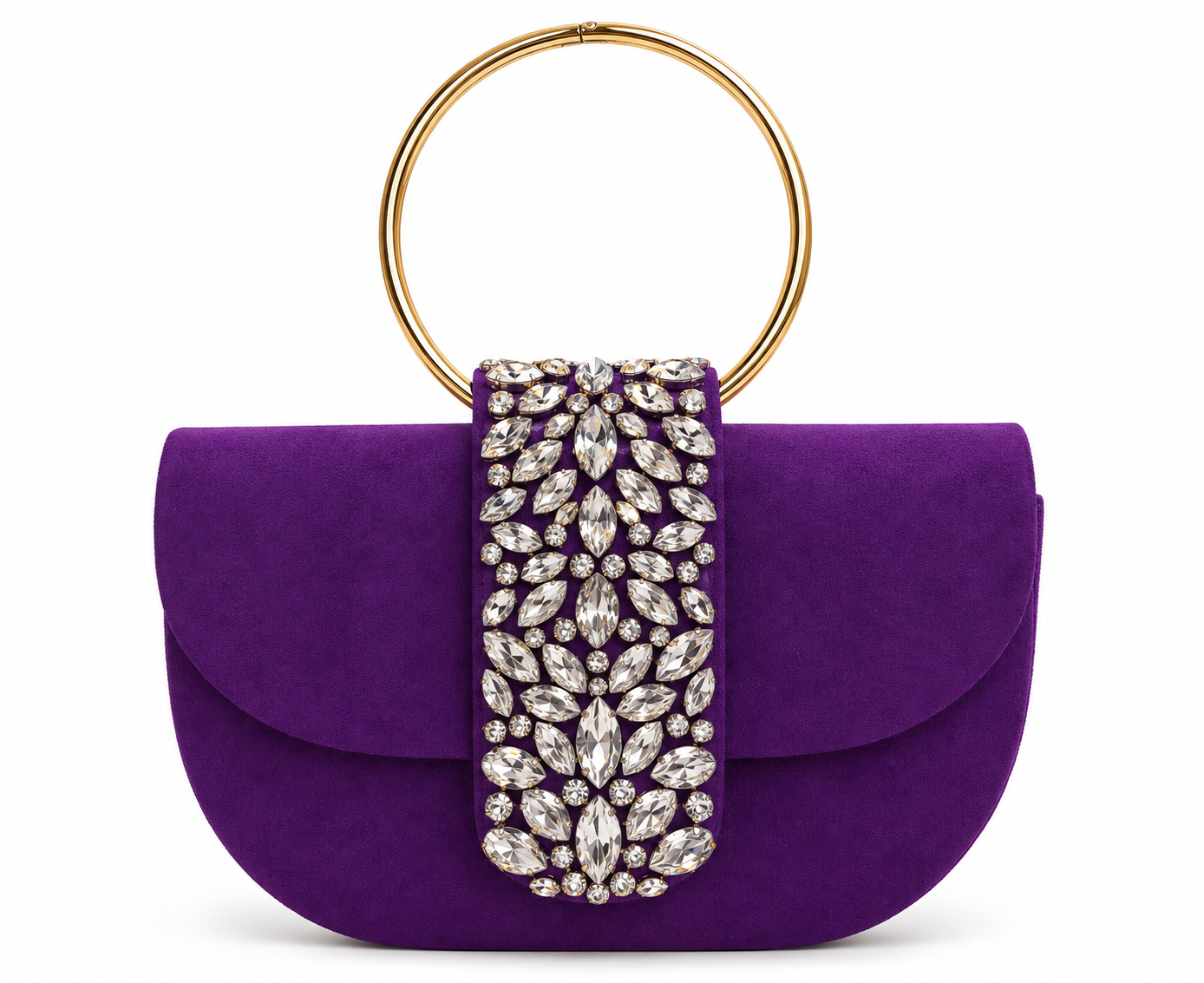 Clutch morado broche joya asa
