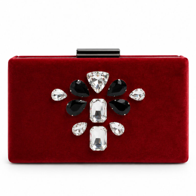 Clutch velvet joya terciopelo rojo
