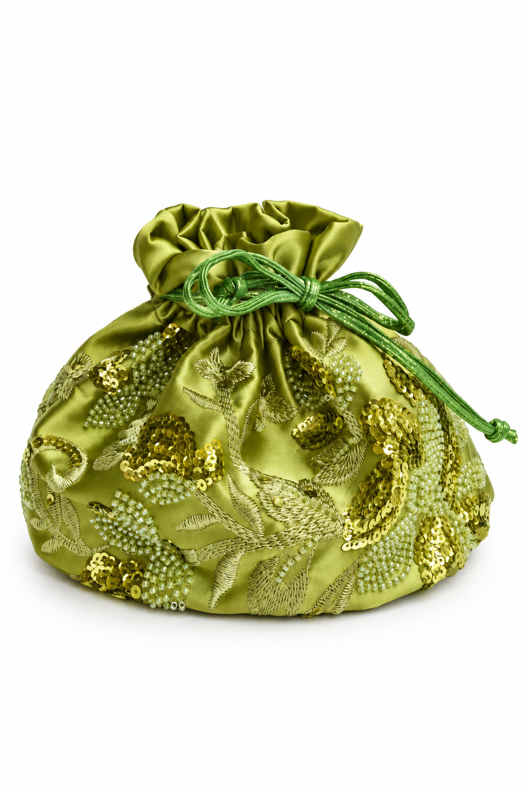 Bolso bombonera verde oliva bordada