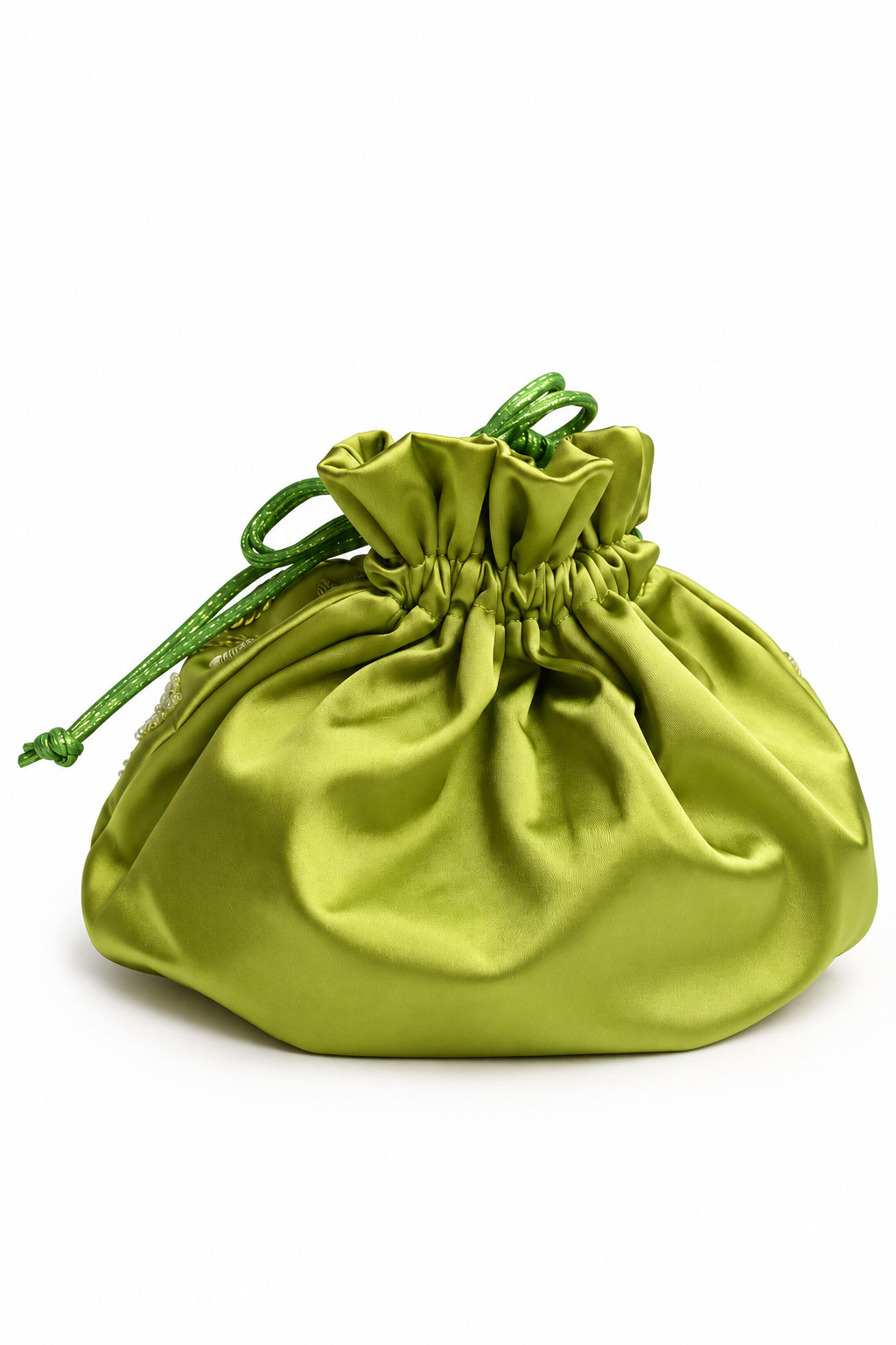 Bolso bombonera verde oliva bordada - Imagen 2
