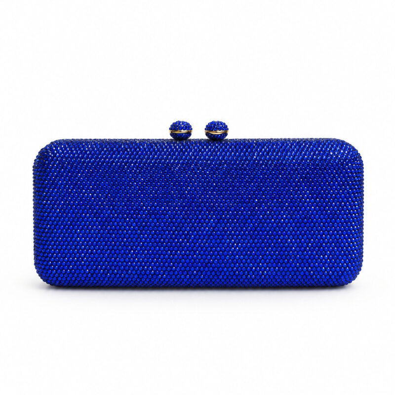 Bolso clutch pedrería azul eléctrico