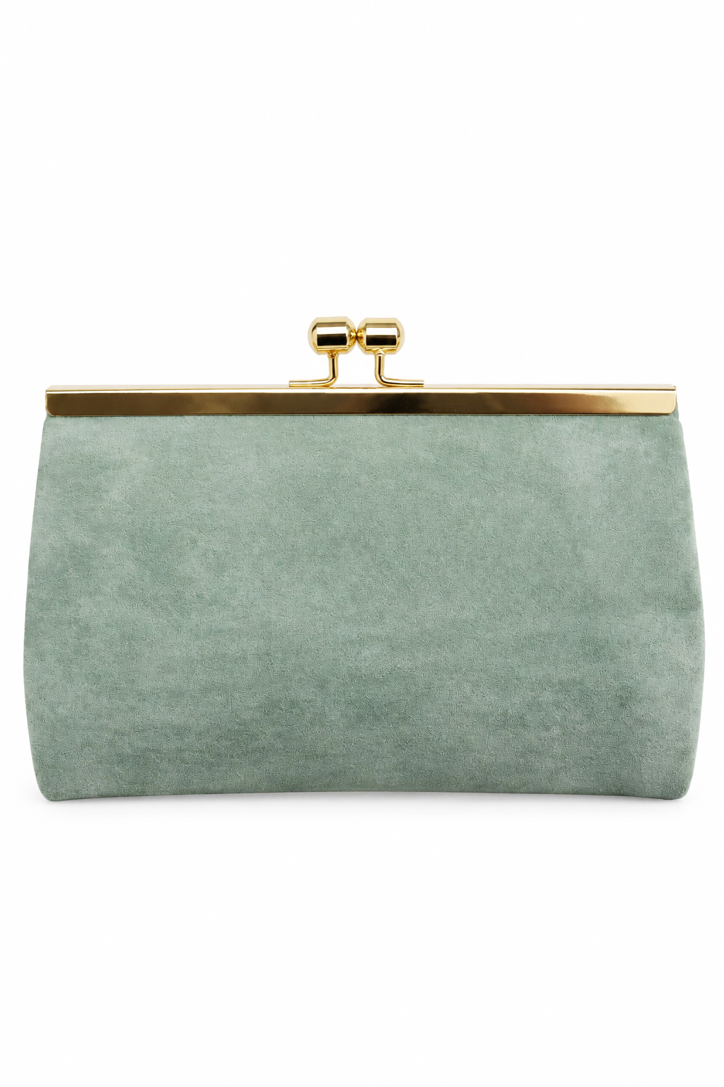 Bolso clutch cartera verde menta y oro