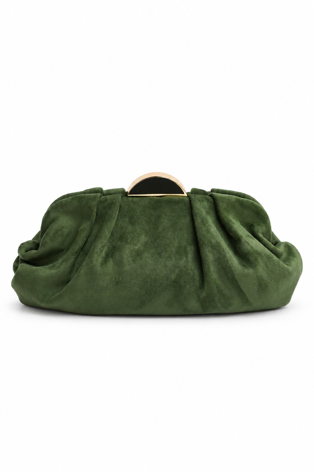 Clutch verde oliva pliegues antelina