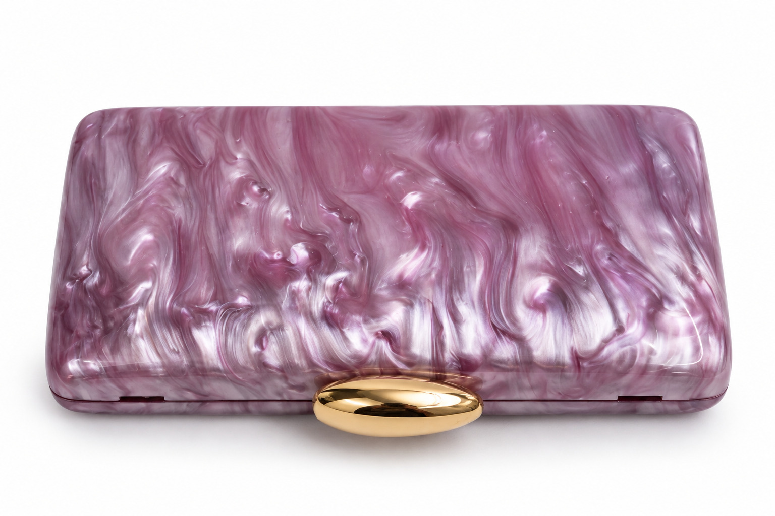 Bolso de fiesta clutch efecto nácar malva - Imagen 2