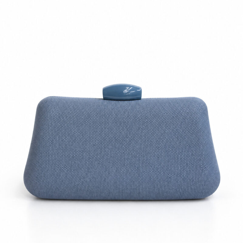 Bolso clutch azul empolvado textura