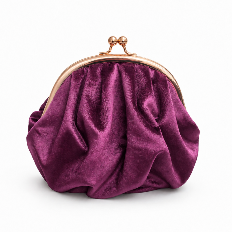 Bolso clutch terciopelo berenjena